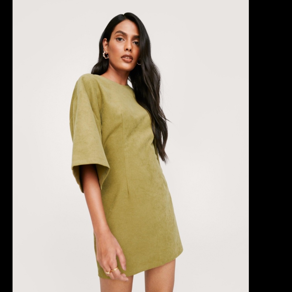 Nasty Gal Boxy Mini Shift Dress, green, size 4